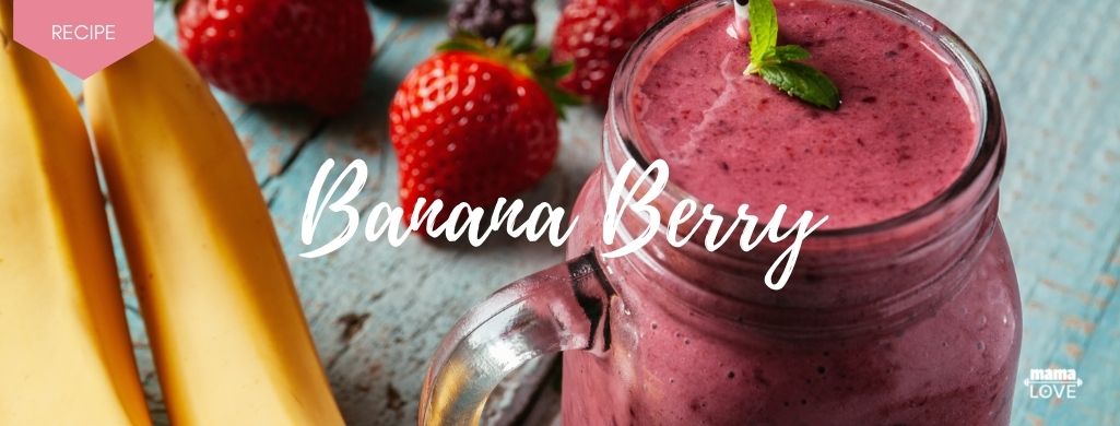 banana berry smoothie to boost breast milk and support muscle recovery