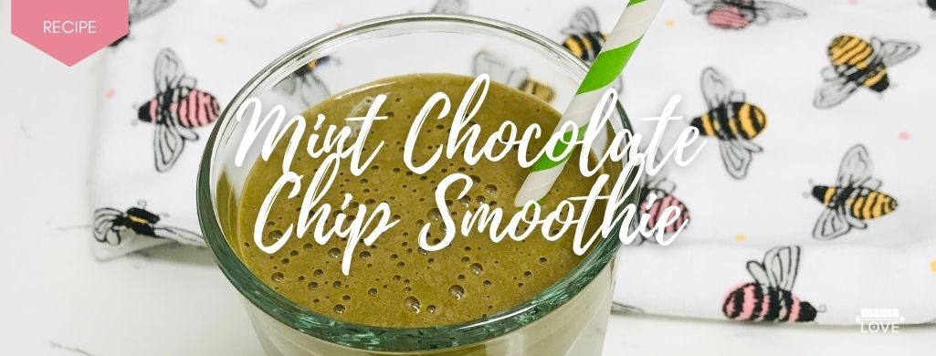 mint chocolate chip smoothie to boost breast milk and support muscle recovery