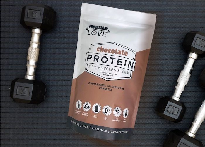 Mama Love Chocolate Protein makes nutritious protein shakes for breastfeeding and post-workout muscle recovery.